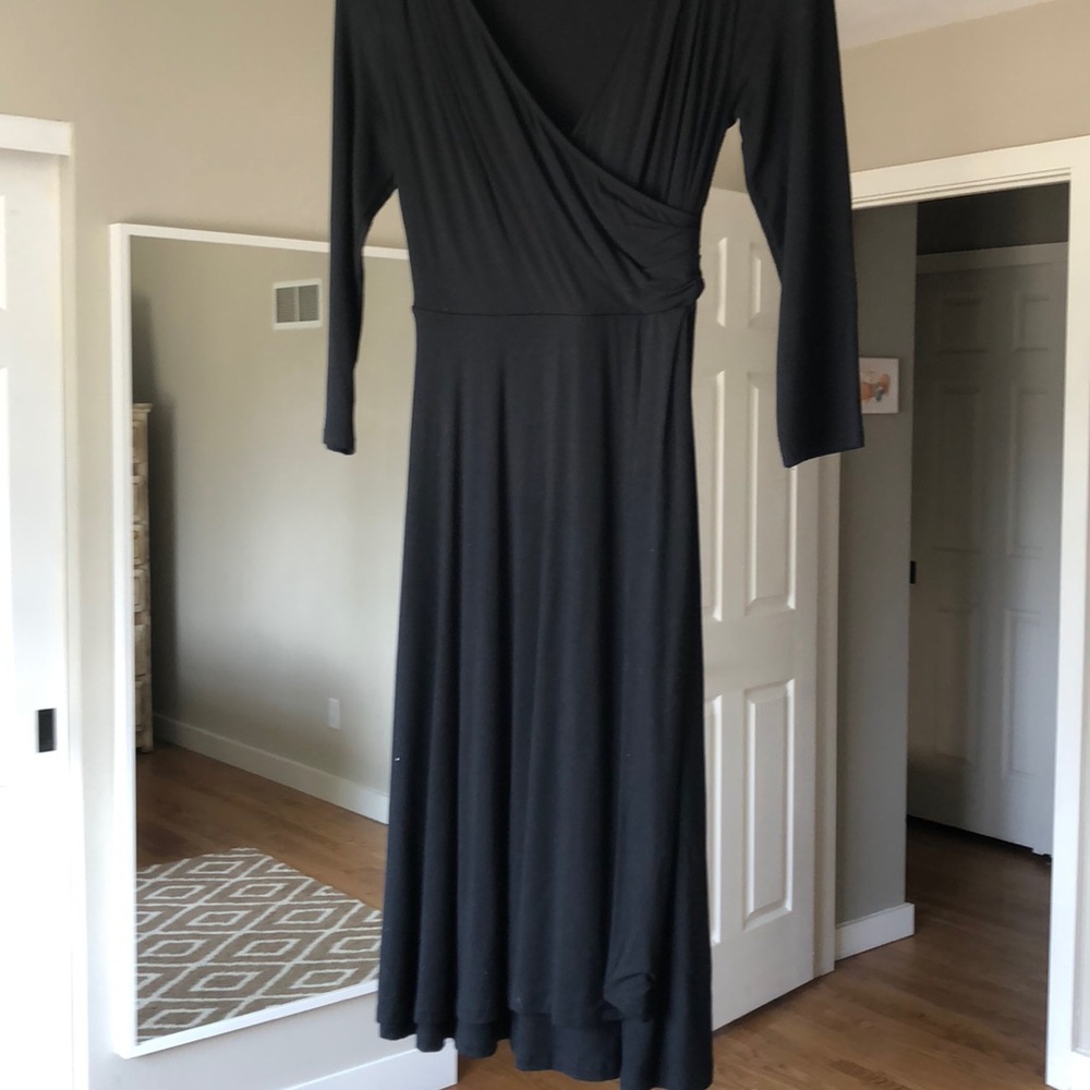 Boden classic black faux wrap dress